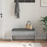 Panca per ingresso con cuscino Grigio Sonoma 83 x 38 x 40 cm
