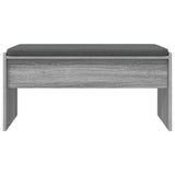 Panca per ingresso con cuscino Grigio Sonoma 83 x 38 x 40 cm