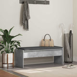 Panca per ingresso con cuscino Grigio cemento 103 x 38 x 40 cm