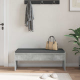 Panca per ingresso con cuscino Grigio cemento 103 x 38 x 40 cm