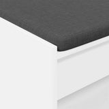 Panca per ingresso con cuscino Bianco 63 x 38 x 45 cm