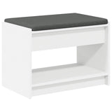 Panca per ingresso con cuscino Bianco 63 x 38 x 45 cm