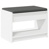 Panca per ingresso con cuscino Bianco 63 x 38 x 45 cm