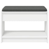 Panca per ingresso con cuscino Bianco 63 x 38 x 45 cm