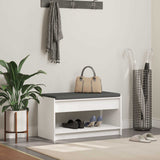 Panca per ingresso con cuscino Bianco 83 x 38 x 45 cm