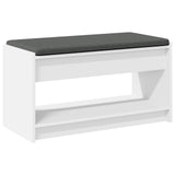 Panca per ingresso con cuscino Bianco 83 x 38 x 45 cm