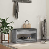 Panca per ingresso con cuscino Grigio Cemento 83 x 38 x 45 cm