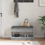 Panca per ingresso con cuscino Grigio Cemento 83 x 38 x 45 cm