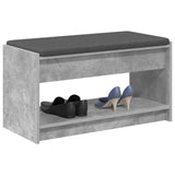 Panca per ingresso con cuscino Grigio Cemento 83 x 38 x 45 cm