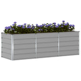 Fioriera Grigio chiaro 240 x 80 x 75 cm Acciaio