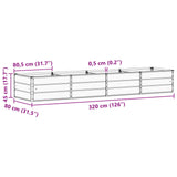 Fioriera Antracite 320 x 80 x 45 cm Acciaio