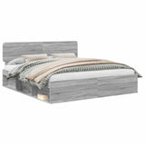 Struttura del letto Grigio Sonoma 200 x 200 cm Pino massello
