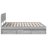 Struttura del letto Grigio Sonoma 200 x 200 cm Pino massello