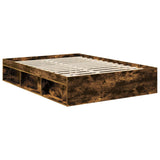 Struttura del letto Rovere fumé 140 x 190 cm Pino massello