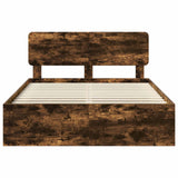 Struttura del letto Rovere fumé 140 x 190 cm Pino massello
