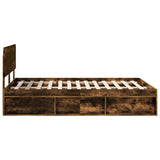 Struttura del letto Rovere fumé 140 x 190 cm Pino massello