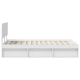 Struttura del letto Bianco 135 x 190 cm Pino massello