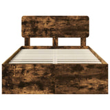 Struttura del letto Rovere fumé 135 x 190 cm Pino massello