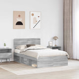 Struttura del letto Grigio Sonoma 135 x 190 cm Pino massello