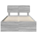 Struttura del letto Grigio Sonoma 135 x 190 cm Pino massello
