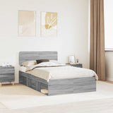 Struttura del letto Grigio Sonoma 120 x 190 cm Pino massello