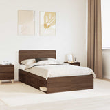 Struttura del letto Rovere Marrone 120 x 190 cm Pino massello