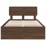 Struttura del letto Rovere Marrone 120 x 190 cm Pino massello