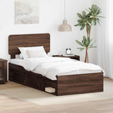 Struttura del letto Rovere Marrone 90 x 200 cm Pino massello