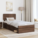 Struttura del letto Rovere Marrone 90 x 200 cm Pino massello