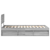 Struttura del letto Grigio Sonoma 90 x 190 cm Pino massello