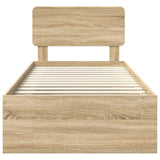 Struttura del letto Rovere Sonoma 75 x 190 cm Pino massello
