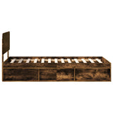 Struttura del letto Rovere fumé 75 x 190 cm Pino massello