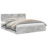 Struttura del letto con cassetto Grigio Cemento 200 x 200 cm