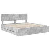 Struttura del letto con cassetto Grigio Cemento 200 x 200 cm