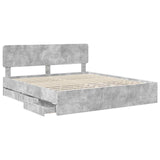Struttura del letto con cassetto Grigio Cemento 200 x 200 cm