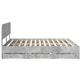 Struttura del letto con cassetto Grigio Cemento 200 x 200 cm
