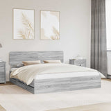Struttura del letto con cassetto Sonoma grigia 180 x 200 cm
