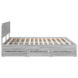 Struttura del letto con cassetto Sonoma grigia 180 x 200 cm