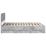Struttura del letto con cassetto Grigio Cemento 150 x 200 cm