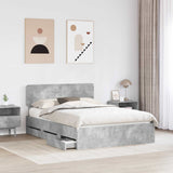Struttura del letto con cassetto Grigio Cemento 140 x 200 cm