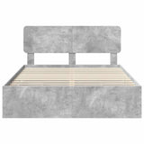 Struttura del letto con cassetto Grigio Cemento 140 x 190 cm
