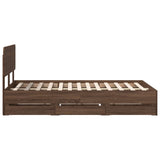 Struttura del letto con cassetto Quercia marrone 135 x 190 cm