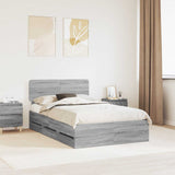 Struttura del letto con cassetto Sonoma grigia 120 x 200 cm