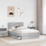 Struttura del letto con cassetto Sonoma grigia 120 x 200 cm