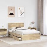Struttura del letto con cassetto Rovere Sonoma 120 x 190 cm