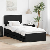 Struttura del letto Nero 100 x 200 cm Legno ingegnerizzato