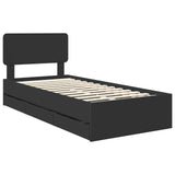 Struttura del letto Nero 100 x 200 cm Legno ingegnerizzato