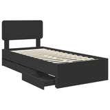 Struttura del letto Nero 100 x 200 cm Legno ingegnerizzato