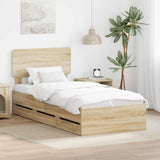 Struttura del letto con cassetto Rovere Sonoma 100 x 200 cm