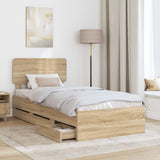 Struttura del letto con cassetto Rovere Sonoma 100 x 200 cm